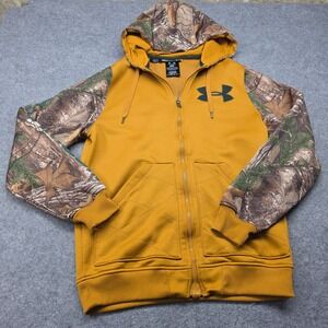 Under Armour ColdGear Realtree Camo Full Zip Hoodie Yellow Mens Small SM/P